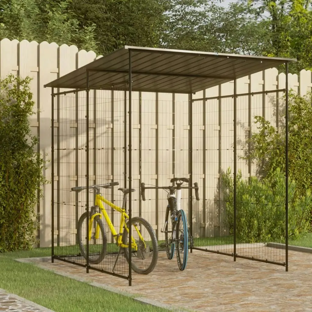 Bicycle Shed 190x190x222 cm Steel Black 150780