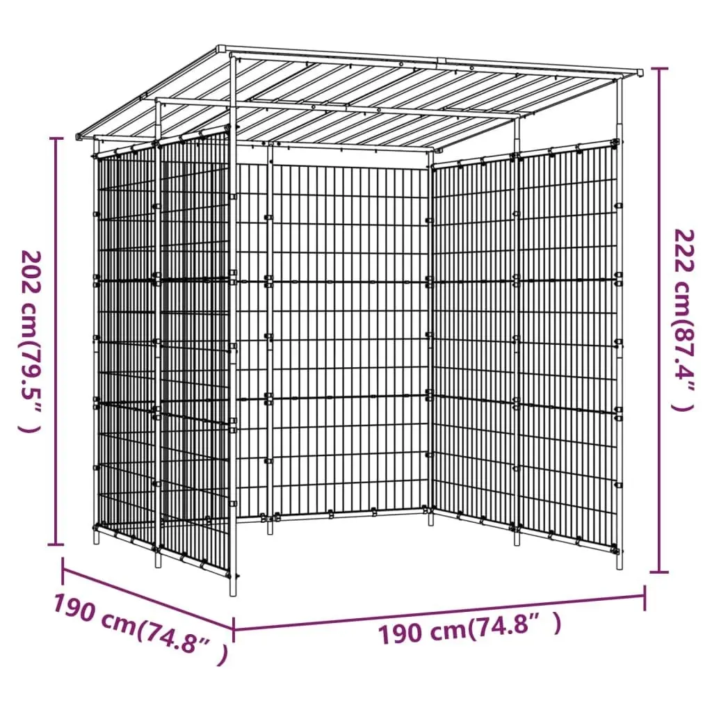 Bicycle Shed 190x190x222 cm Steel Black 150780