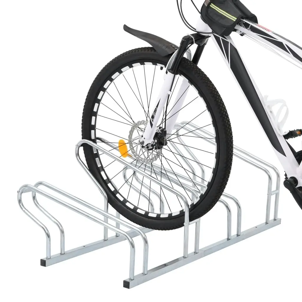 Bicycle Stand for 4 Bikes Floor Freestanding Galvanised Steel 4005575