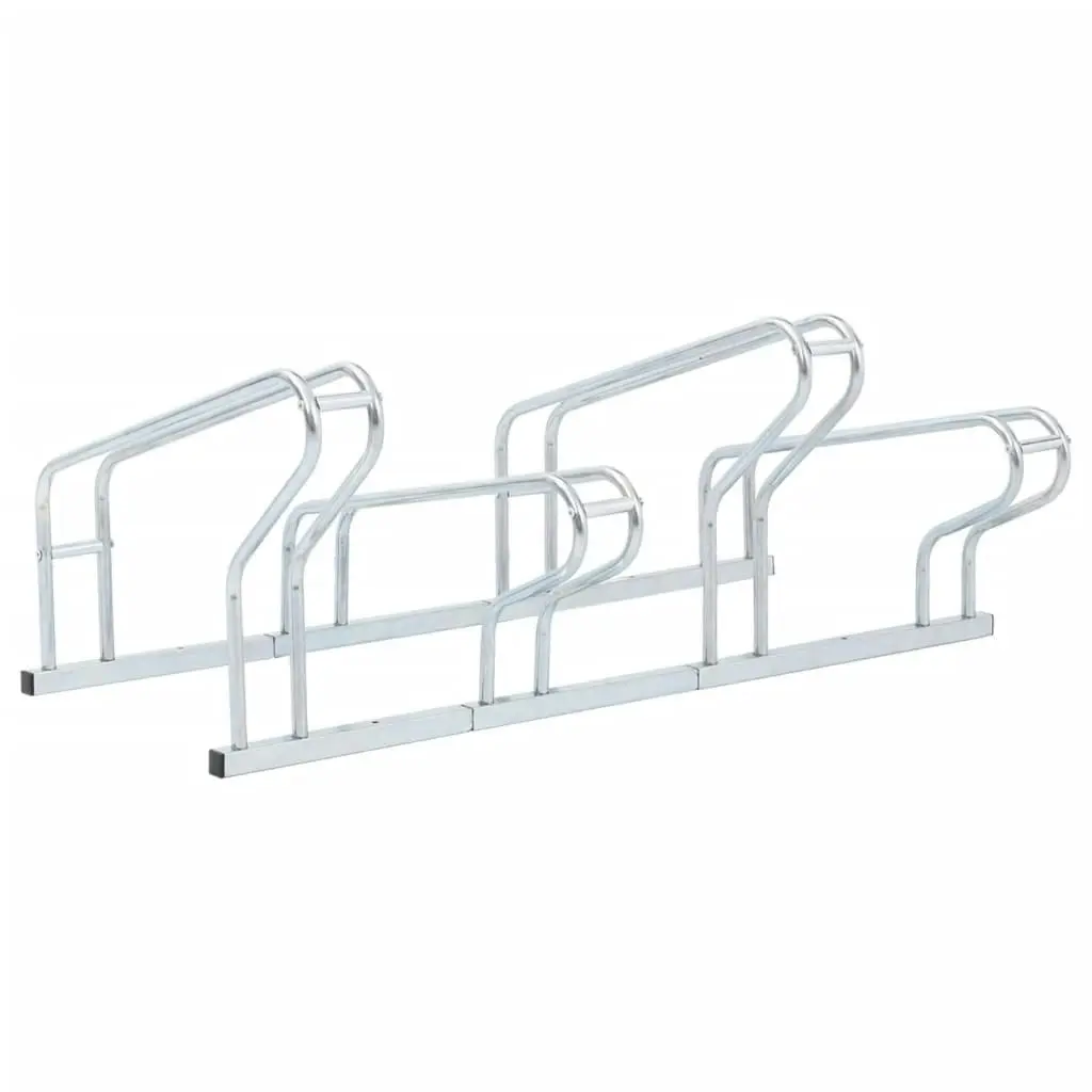 Bicycle Stand for 4 Bikes Floor Freestanding Galvanised Steel 4005575