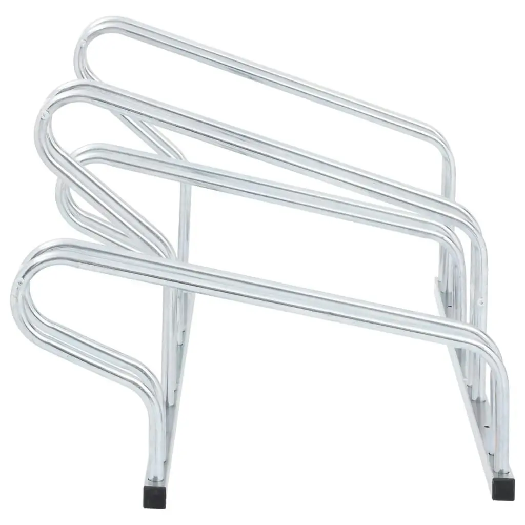 Bicycle Stand for 4 Bikes Floor Freestanding Galvanised Steel 4005575