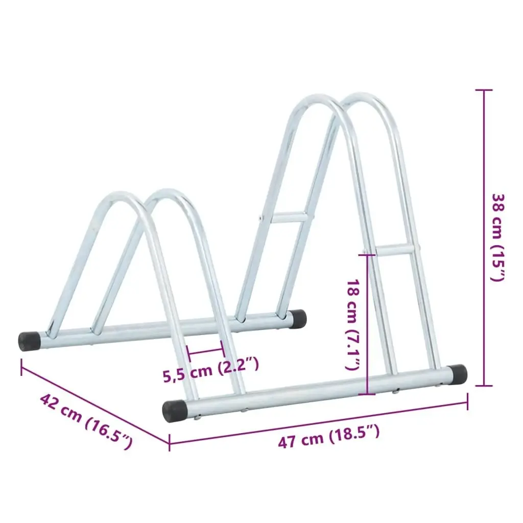 Bicycle Stand for 2 Bikes Floor Freestanding Galvanised Steel 4005565