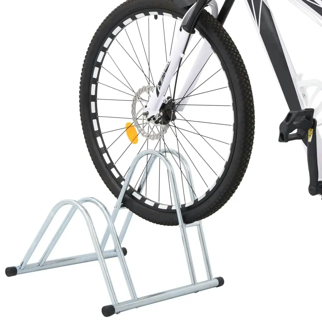 Bicycle Stand for 2 Bikes Floor Freestanding Galvanised Steel 4005565