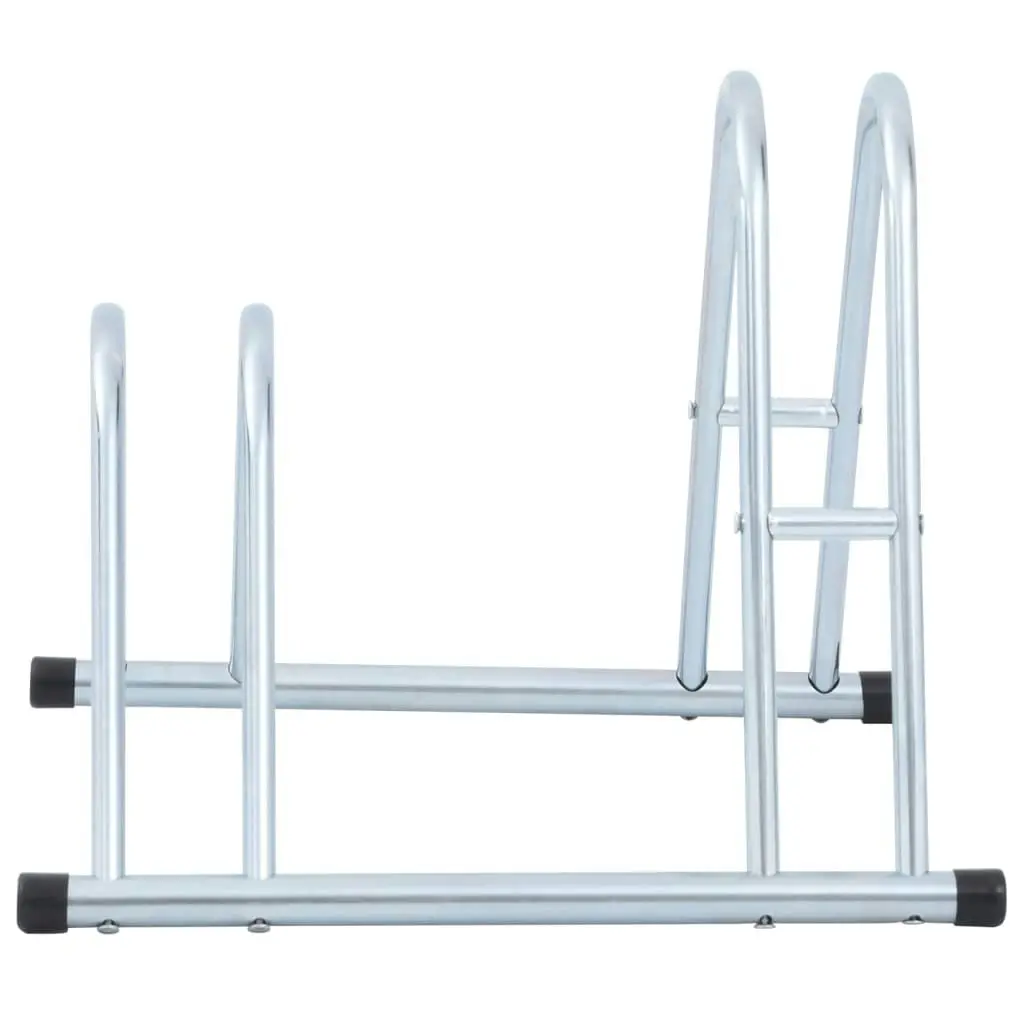 Bicycle Stand for 2 Bikes Floor Freestanding Galvanised Steel 4005565