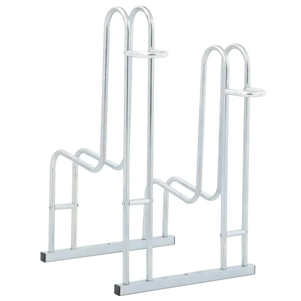 Bicycle Stand for 2 Bikes Floor Freestanding Galvanised Steel 4005568