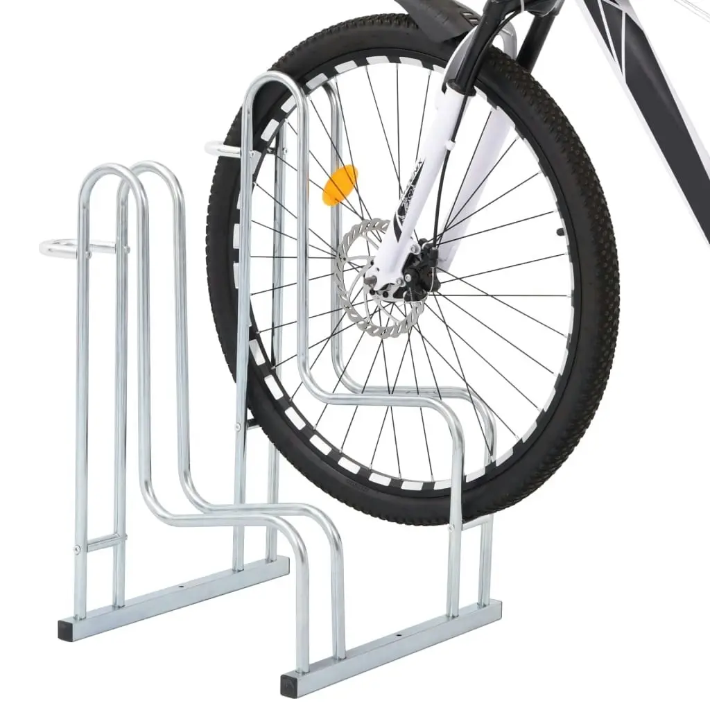 Bicycle Stand for 2 Bikes Floor Freestanding Galvanised Steel 4005568