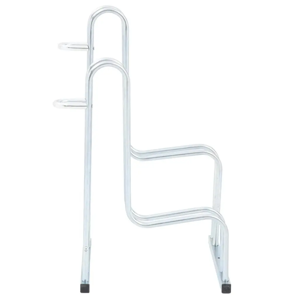 Bicycle Stand for 2 Bikes Floor Freestanding Galvanised Steel 4005568