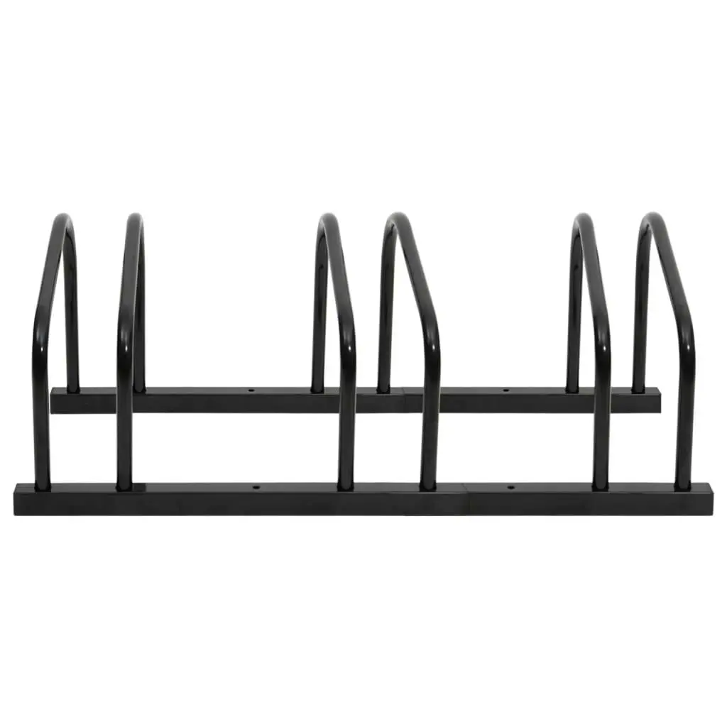 Bike Rack for 3 Bikes Black Steel 154423