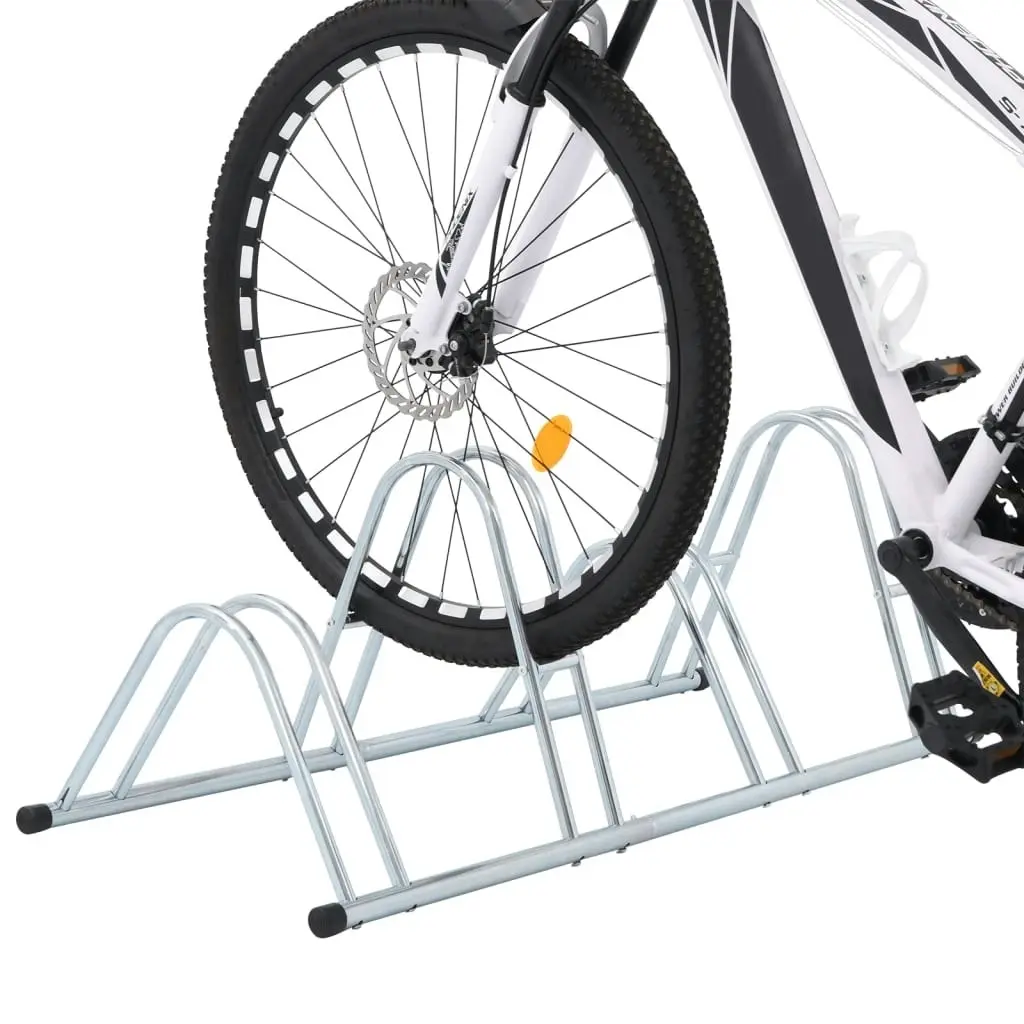 Bicycle Stand for 4 Bikes Floor Freestanding Galvanised Steel 4005566