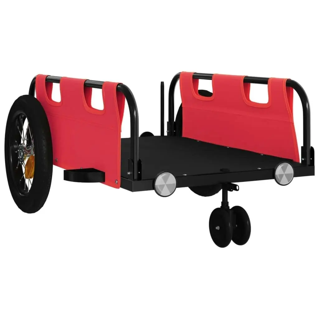 Bike Trailer Red Oxford Fabric and Iron 94181