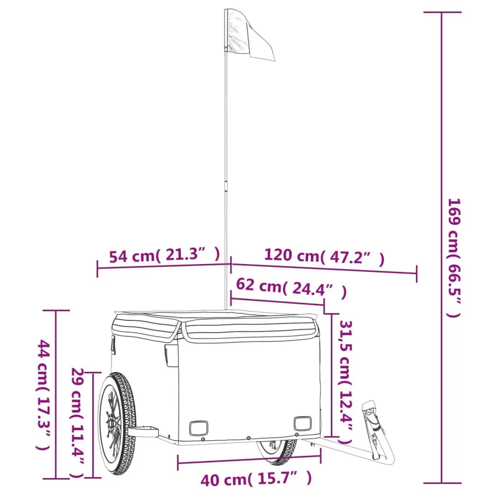 Bike Trailer Black and Blue 30 kg Iron 94079