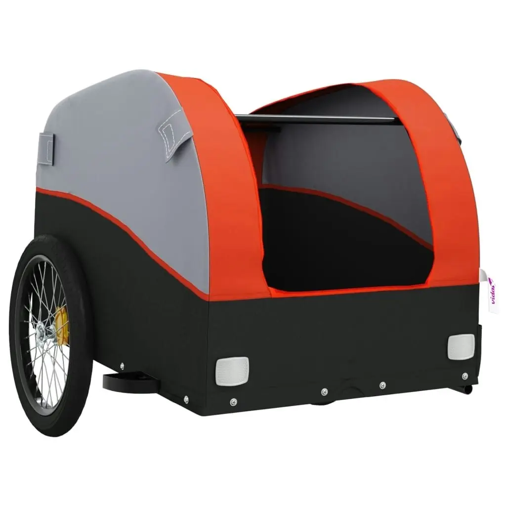 Bike Trailer Black and Orange 45 kg Iron 94124