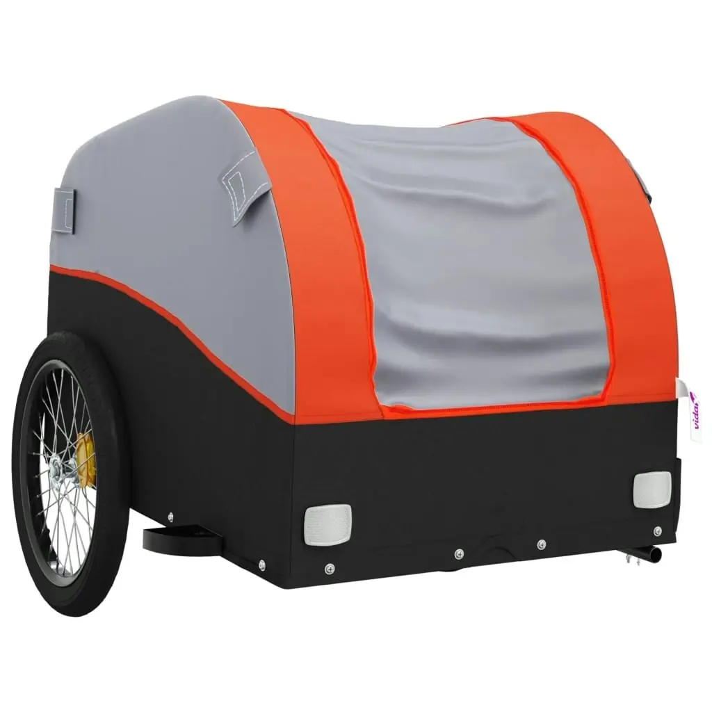 Bike Trailer Black and Orange 45 kg Iron 94124