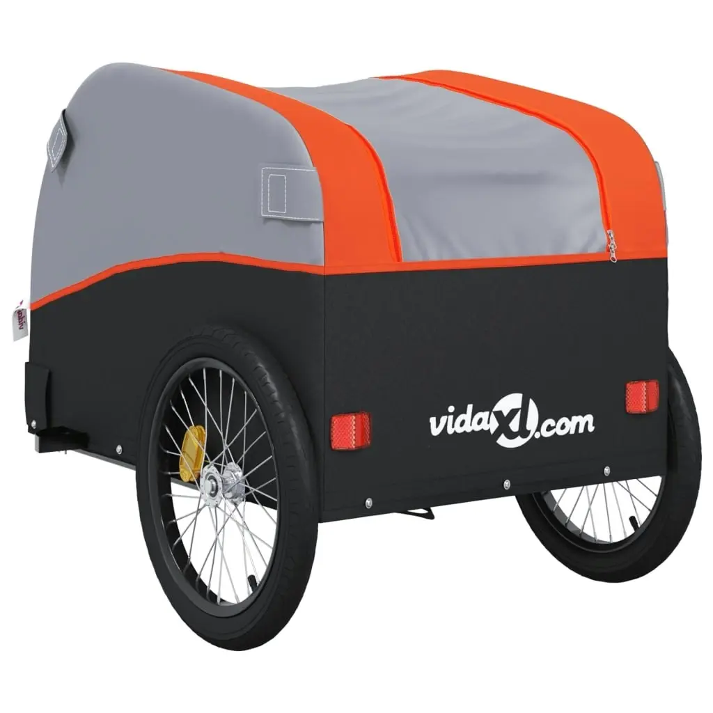 Bike Trailer Black and Orange 45 kg Iron 94124