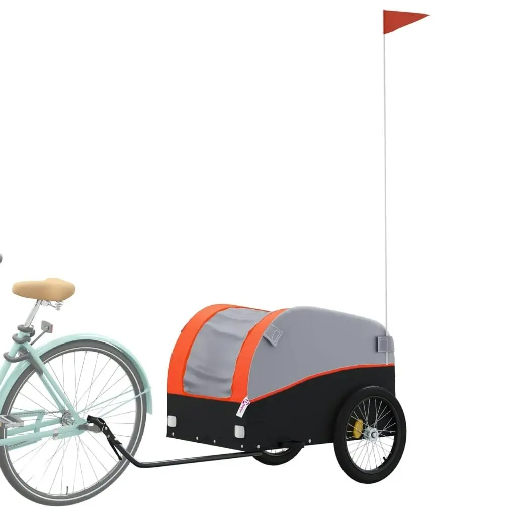 Bike Trailer Black and Orange 45 kg Iron 94124