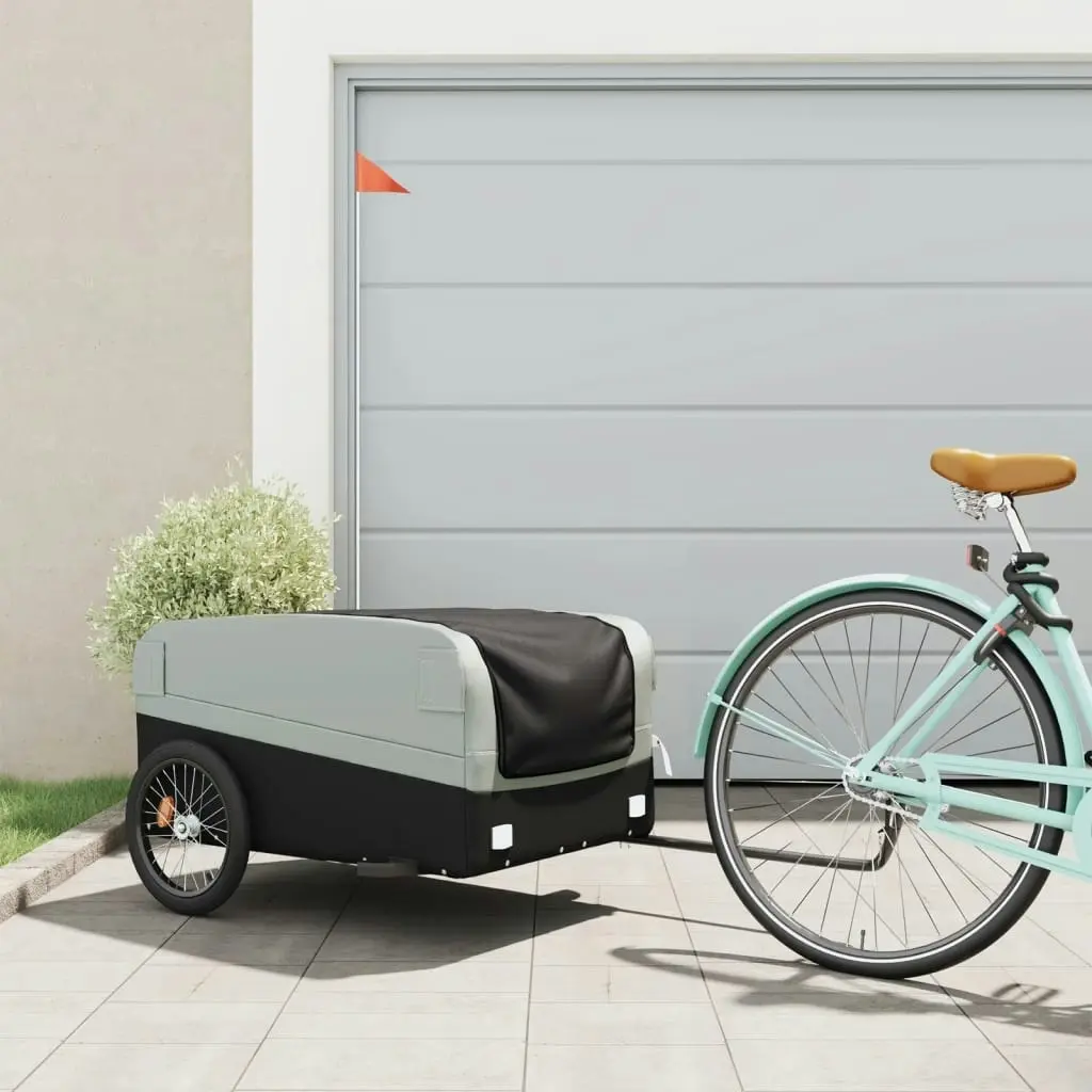 Bike Trailer Black and Grey 45 kg Iron 94049