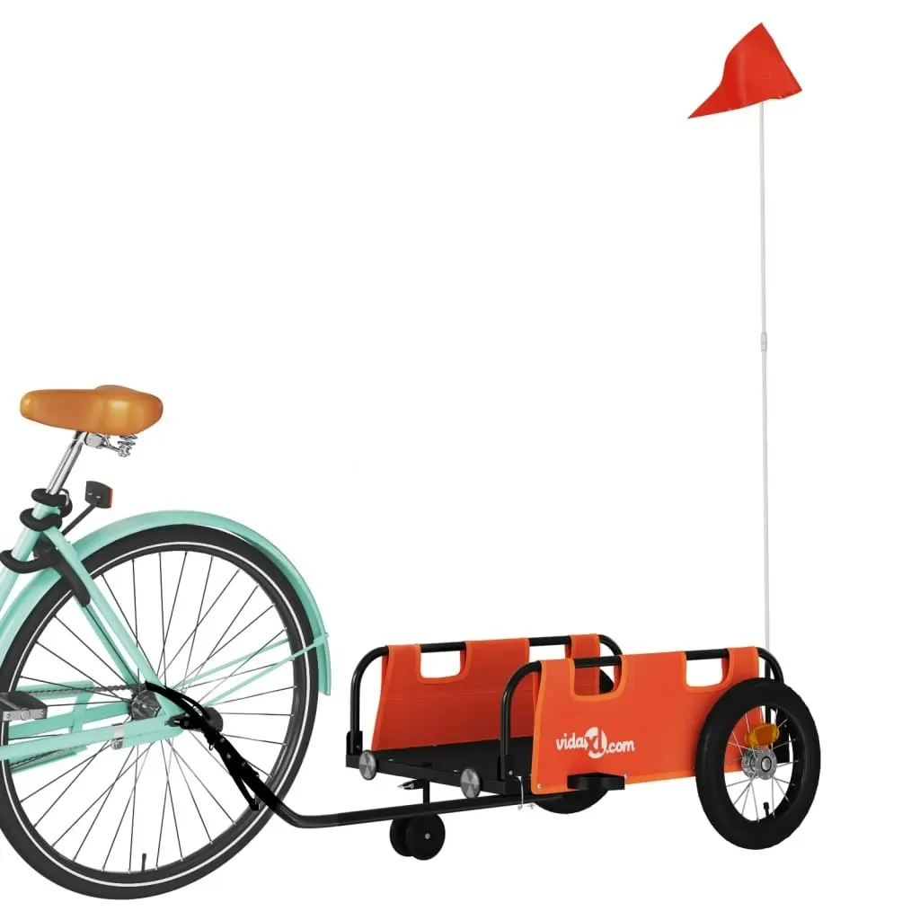 Bike Trailer Orange Oxford Fabric and Iron 94180