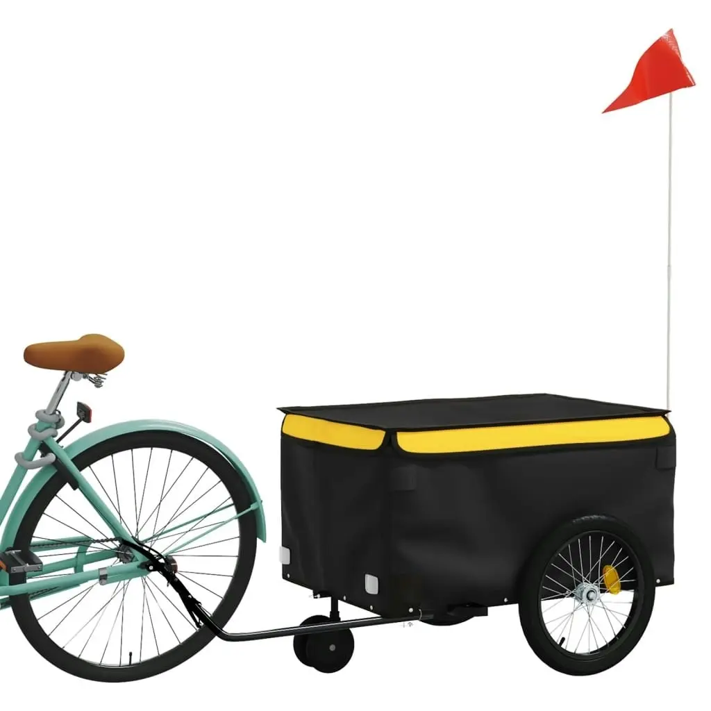 Bike Trailer Black and Yellow 30 kg Iron 94099