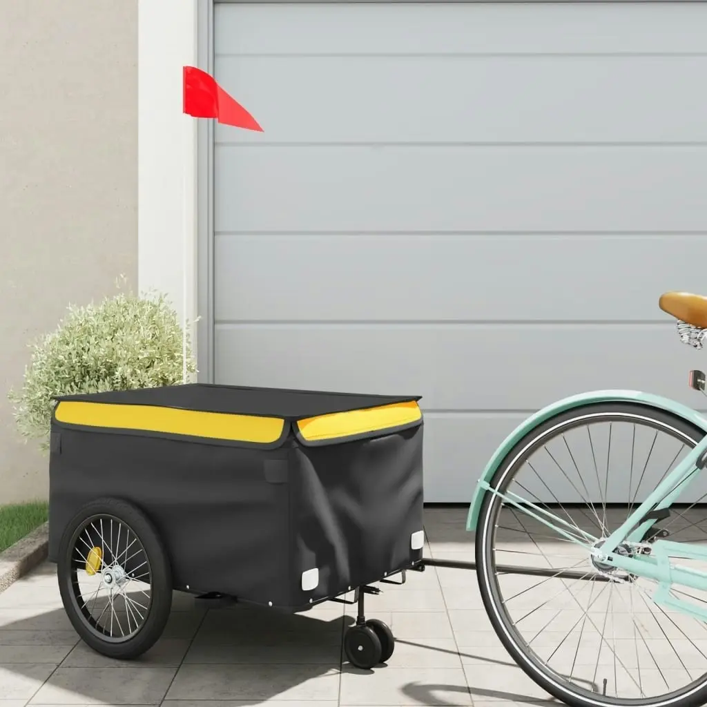 Bike Trailer Black and Yellow 30 kg Iron 94099