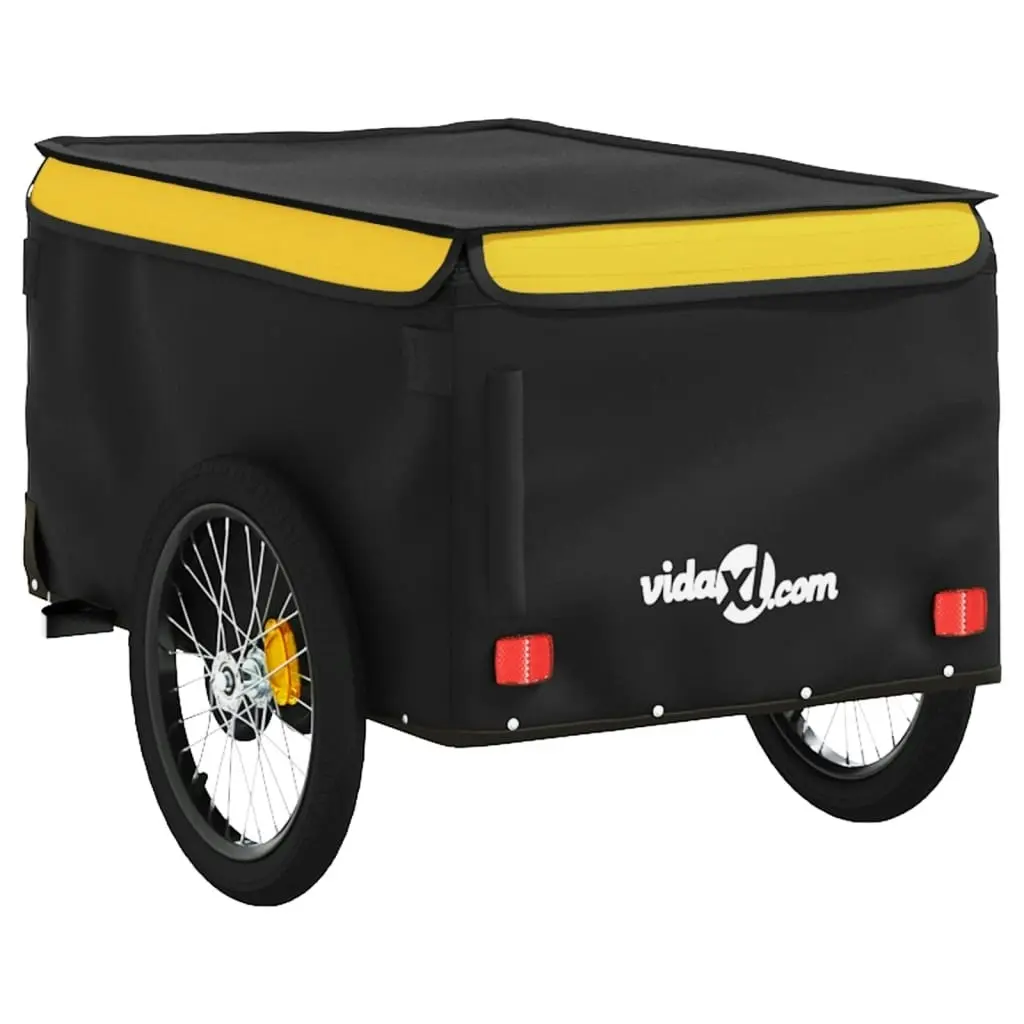 Bike Trailer Black and Yellow 30 kg Iron 94099