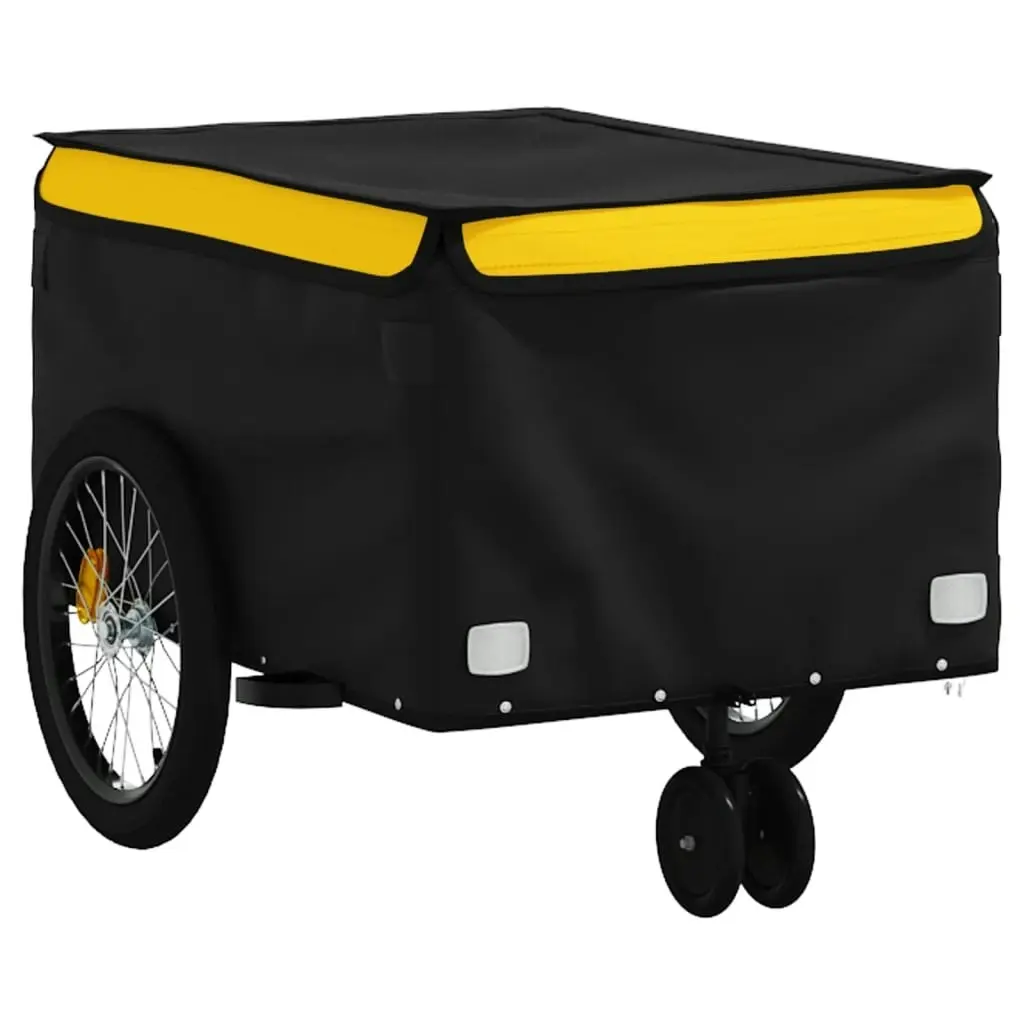 Bike Trailer Black and Yellow 30 kg Iron 94099