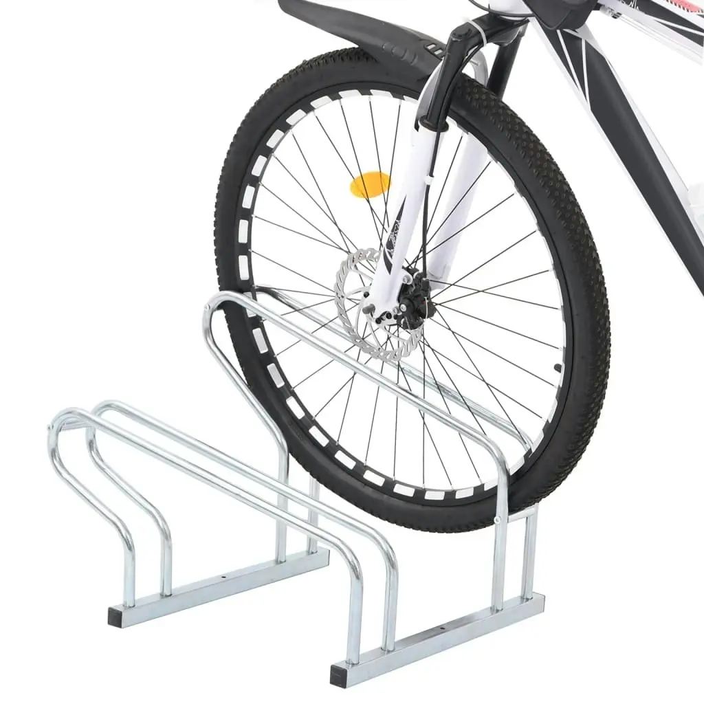 Bicycle Stand for 2 Bikes Floor Freestanding Galvanised Steel 4005573