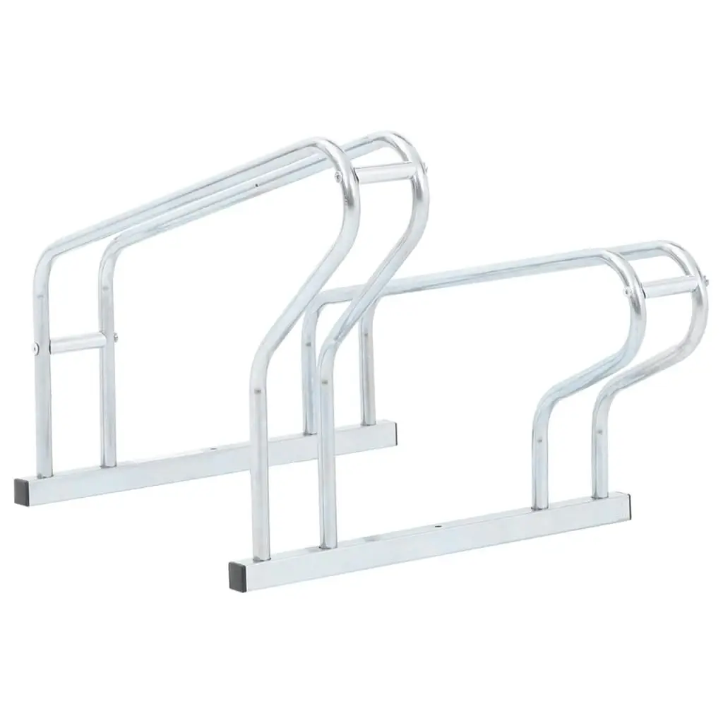 Bicycle Stand for 2 Bikes Floor Freestanding Galvanised Steel 4005573