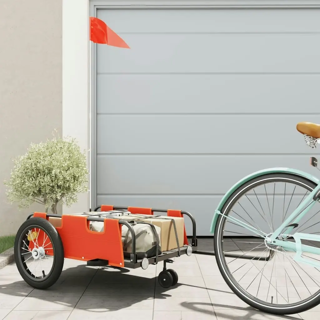 Bike Trailer Orange Oxford Fabric and Iron 94187