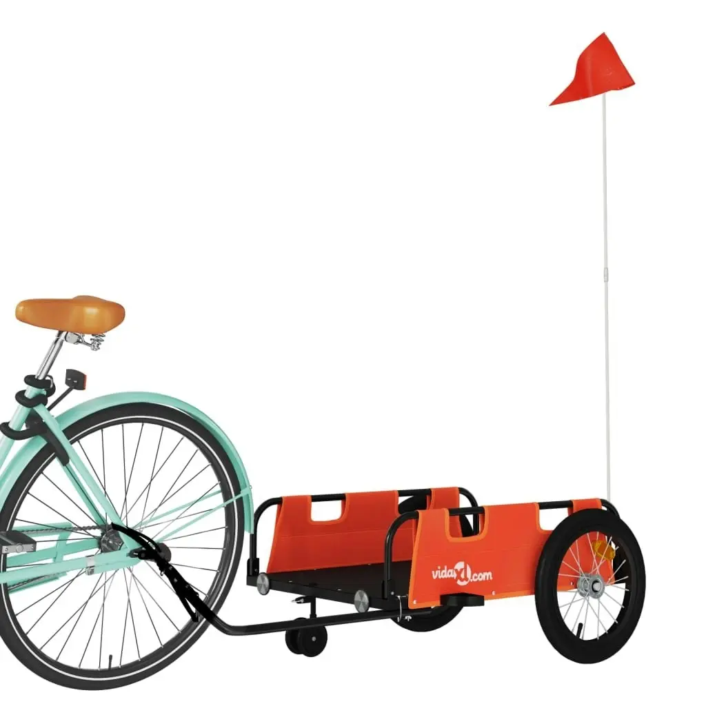 Bike Trailer Orange Oxford Fabric and Iron 94187