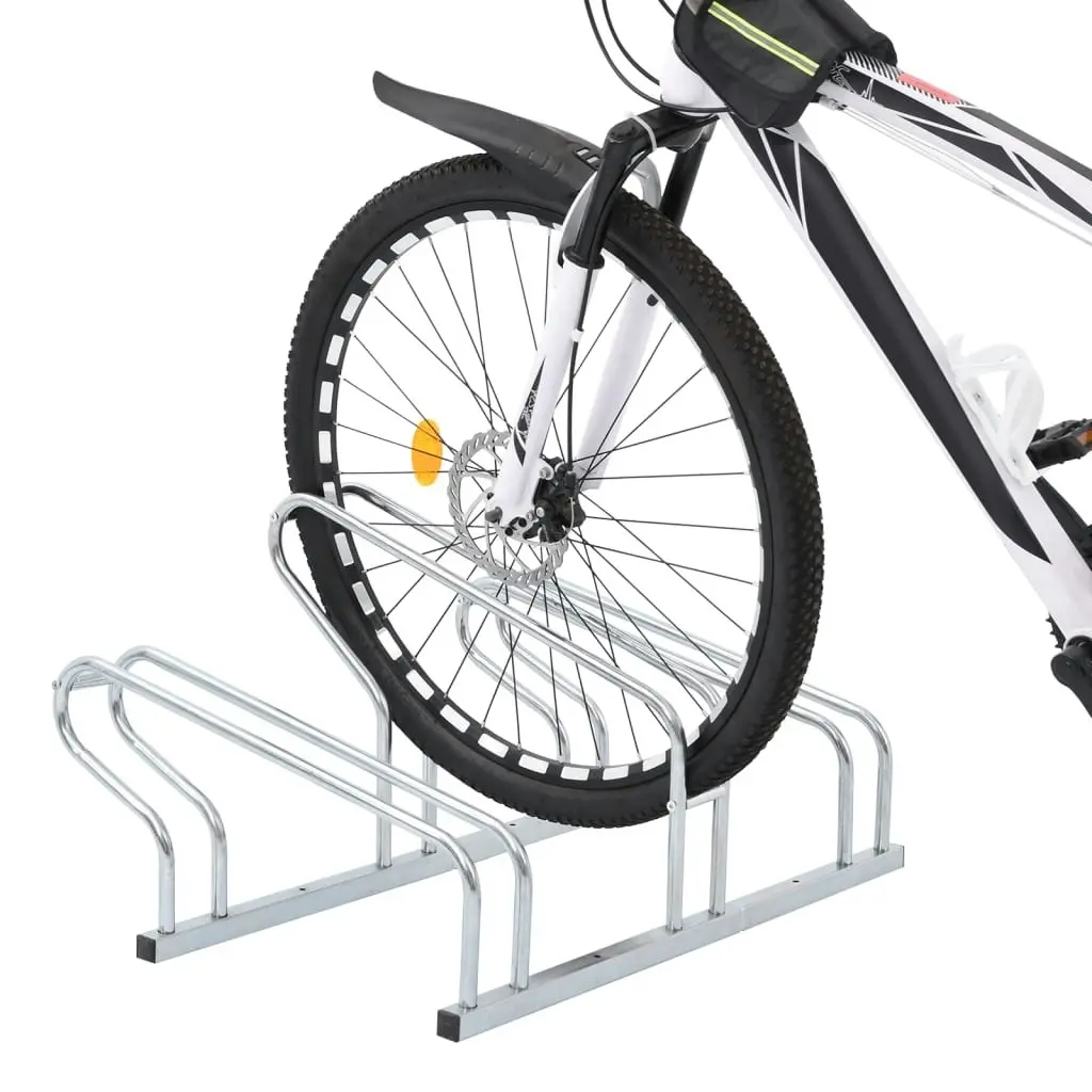 Bicycle Stand for 3 Bikes Floor Freestanding Galvanised Steel 4005574