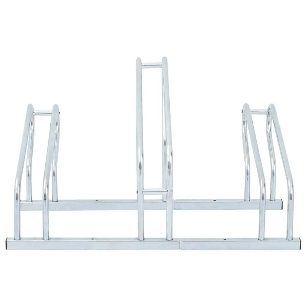 Bicycle Stand for 3 Bikes Floor Freestanding Galvanised Steel 4005574