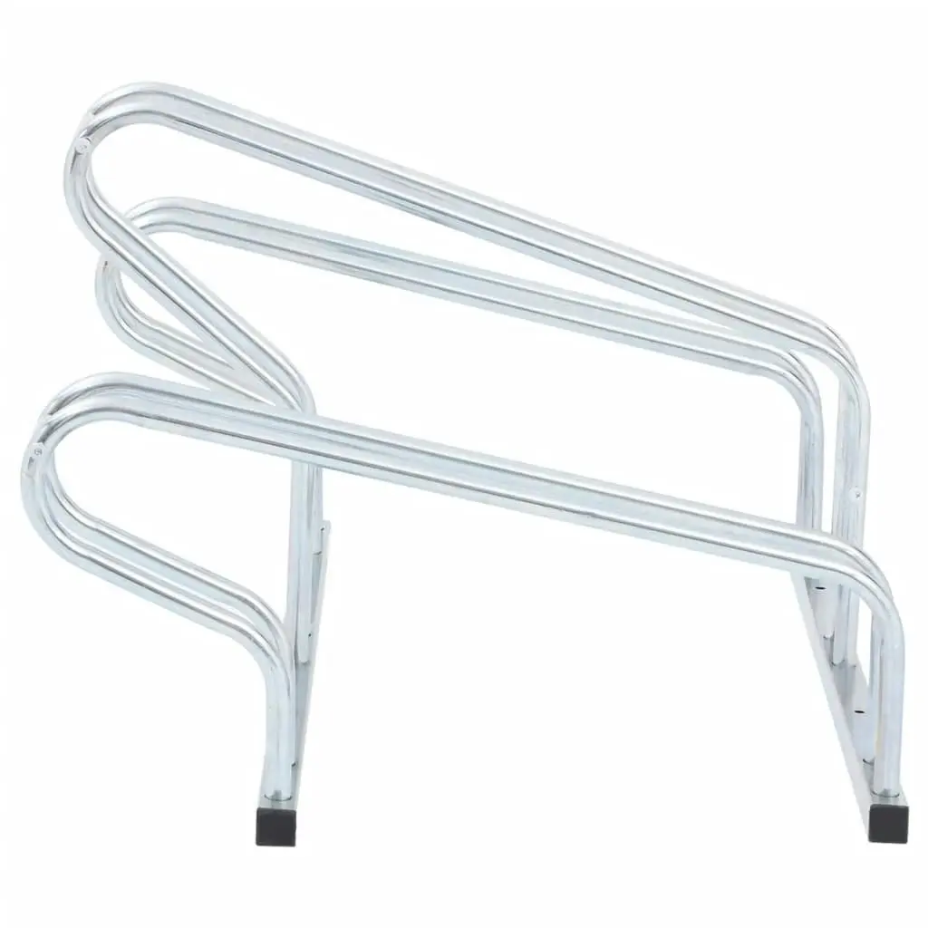 Bicycle Stand for 3 Bikes Floor Freestanding Galvanised Steel 4005574