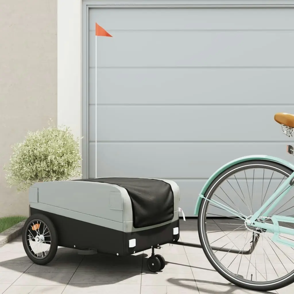 Bike Trailer Black and Grey 45 kg Iron 94070