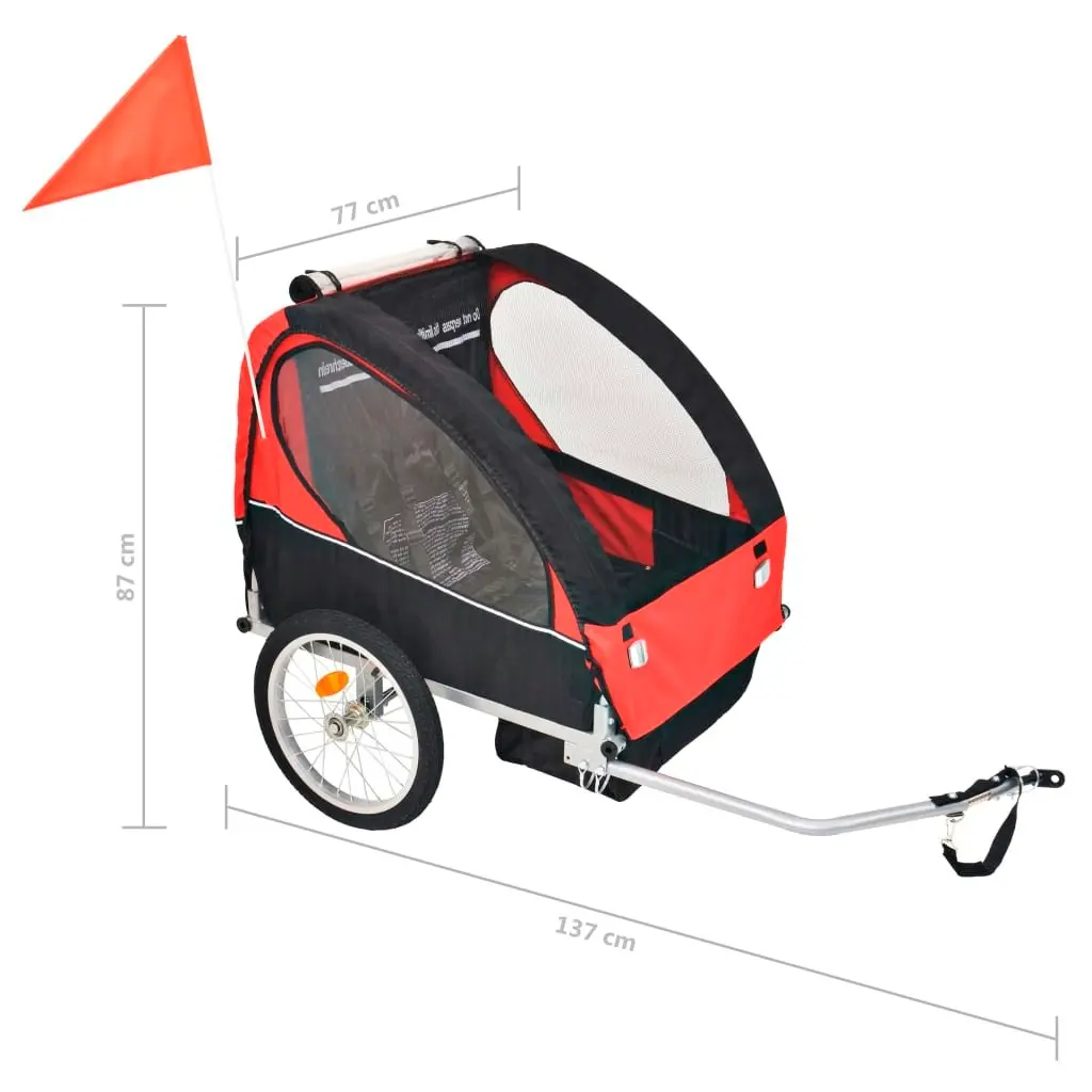 Bike Trailer Red and Black 30 kg 91371