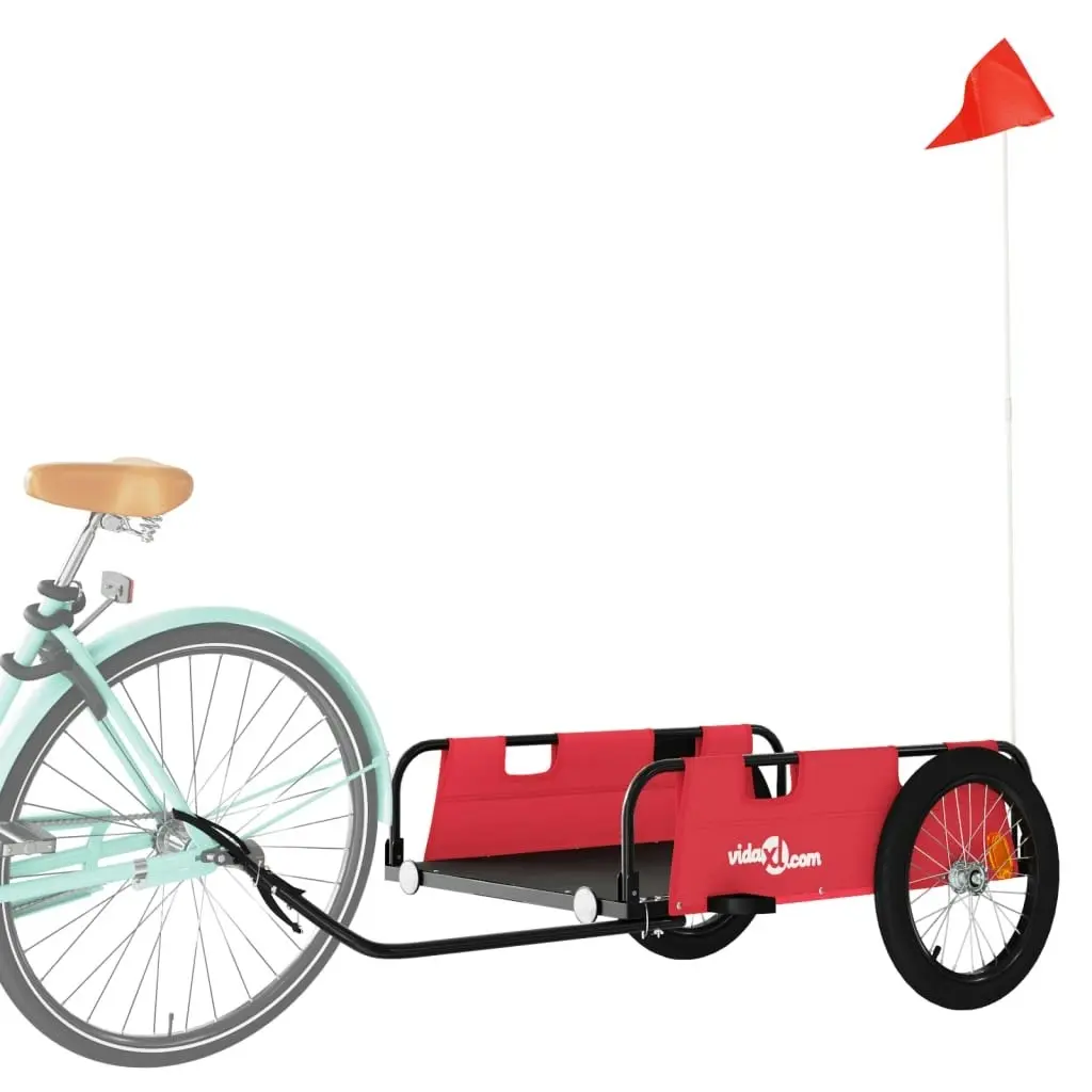 Bike Trailer Red Oxford Fabric and Iron 94174