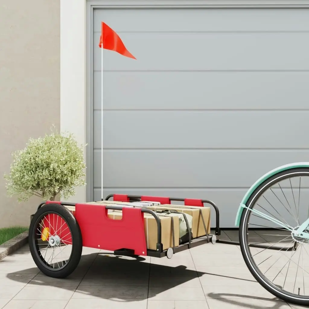 Bike Trailer Red Oxford Fabric and Iron 94174