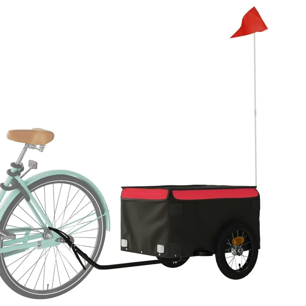 Bike Trailer Black and Red 30 kg Iron 94076