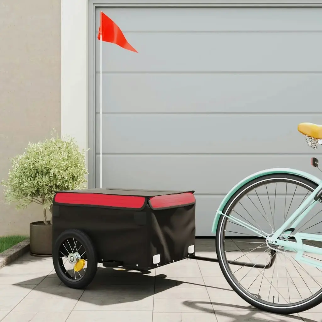 Bike Trailer Black and Red 30 kg Iron 94076