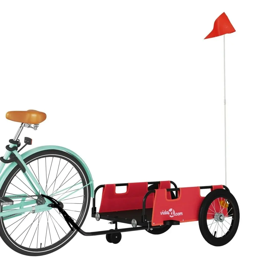 Bike Trailer Red Oxford Fabric and Iron 94188