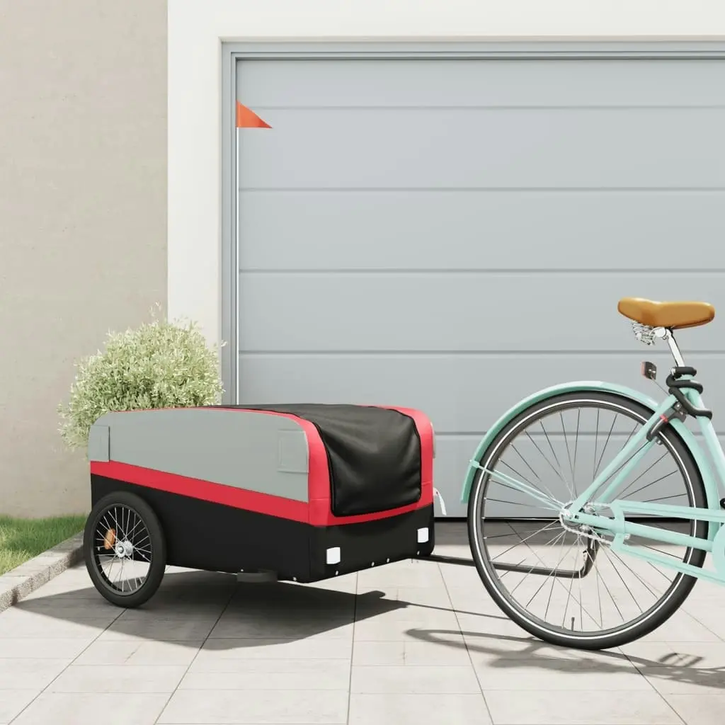 Bike Trailer Black and Red 45 kg Iron 94048