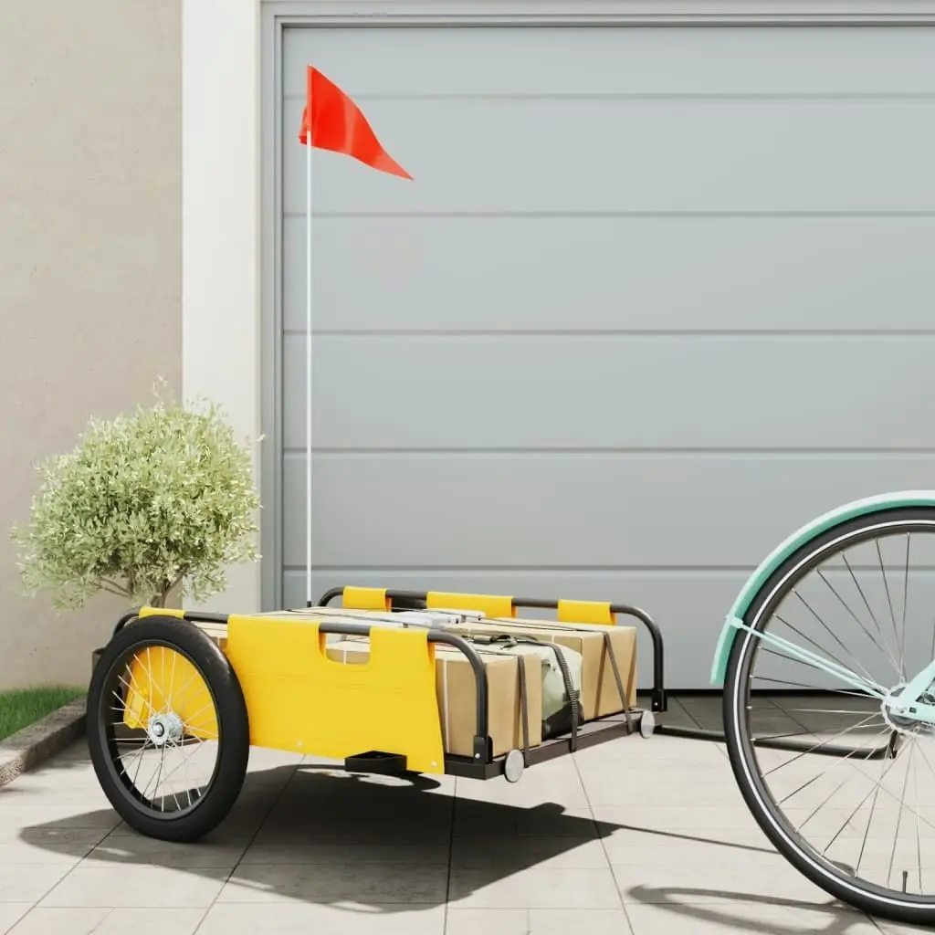 Bike Trailer Yellow Oxford Fabric and Iron 94176