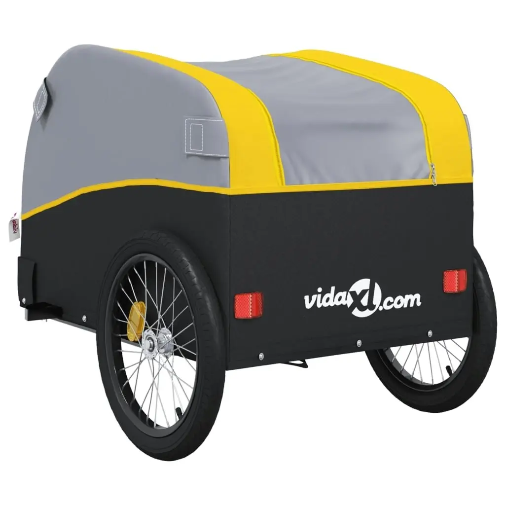 Bike Trailer Black and Yellow 30 kg Iron 94120