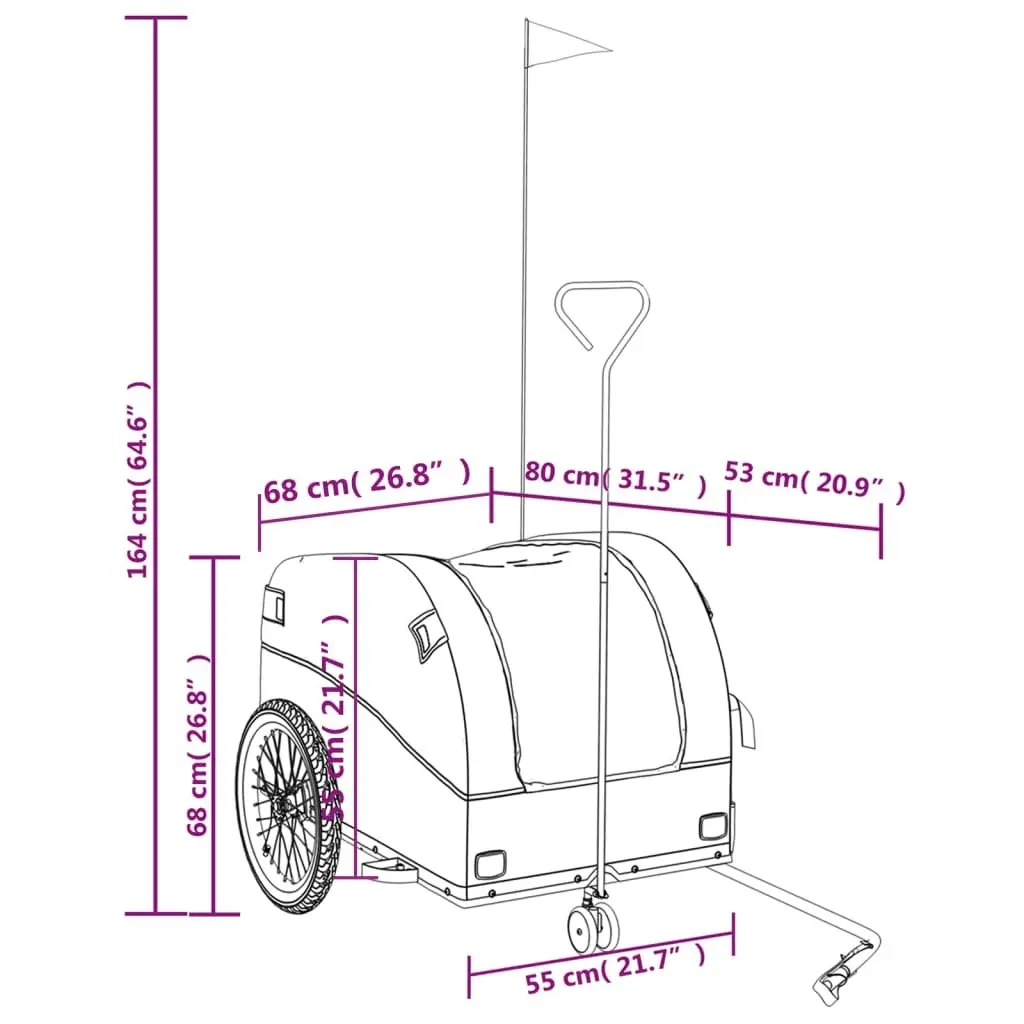 Bike Trailer Black 45 kg Iron 94157