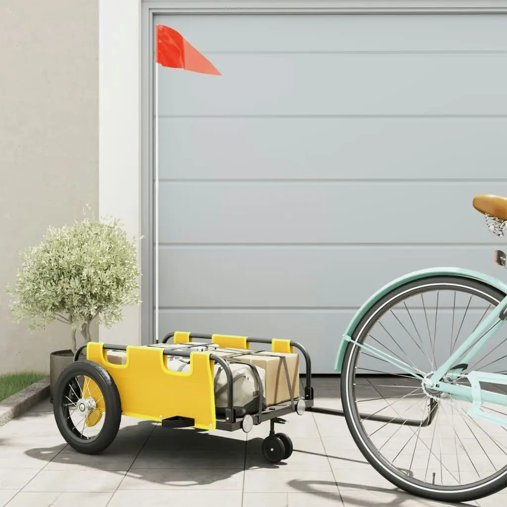 Bike Trailer Yellow Oxford Fabric and Iron 94183