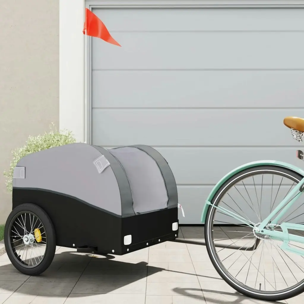 Bike Trailer Black and Grey 45 kg Iron 94126