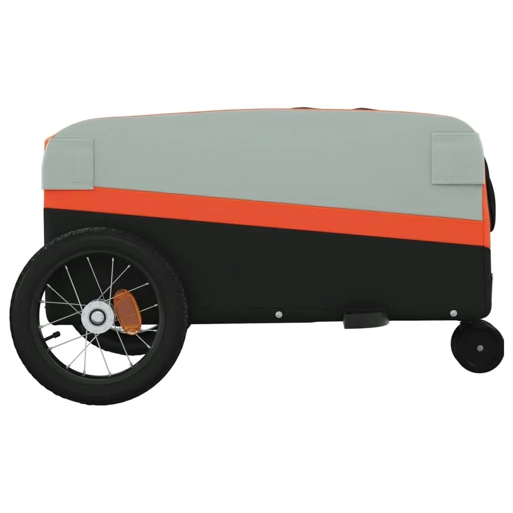 Bike Trailer Black and Orange 30 kg Iron 94054