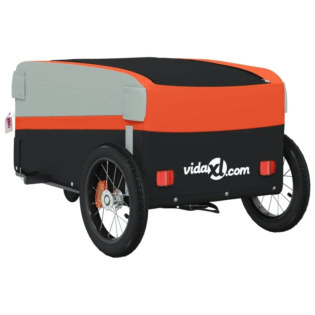 Bike Trailer Black and Orange 30 kg Iron 94054