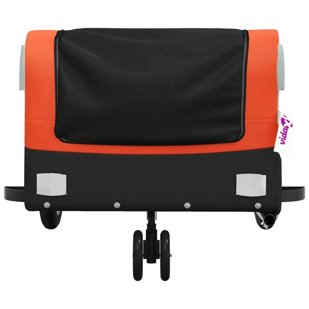 Bike Trailer Black and Orange 30 kg Iron 94054