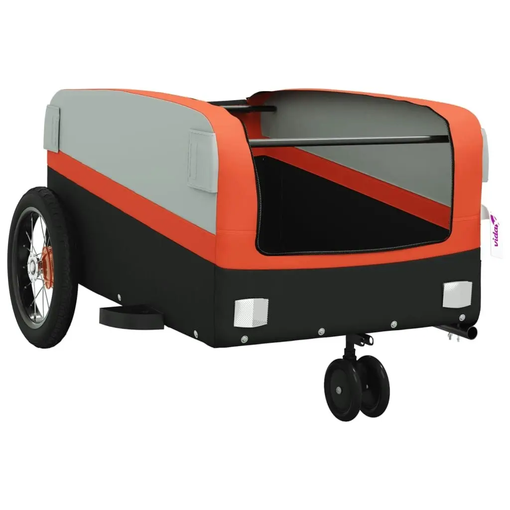 Bike Trailer Black and Orange 30 kg Iron 94054