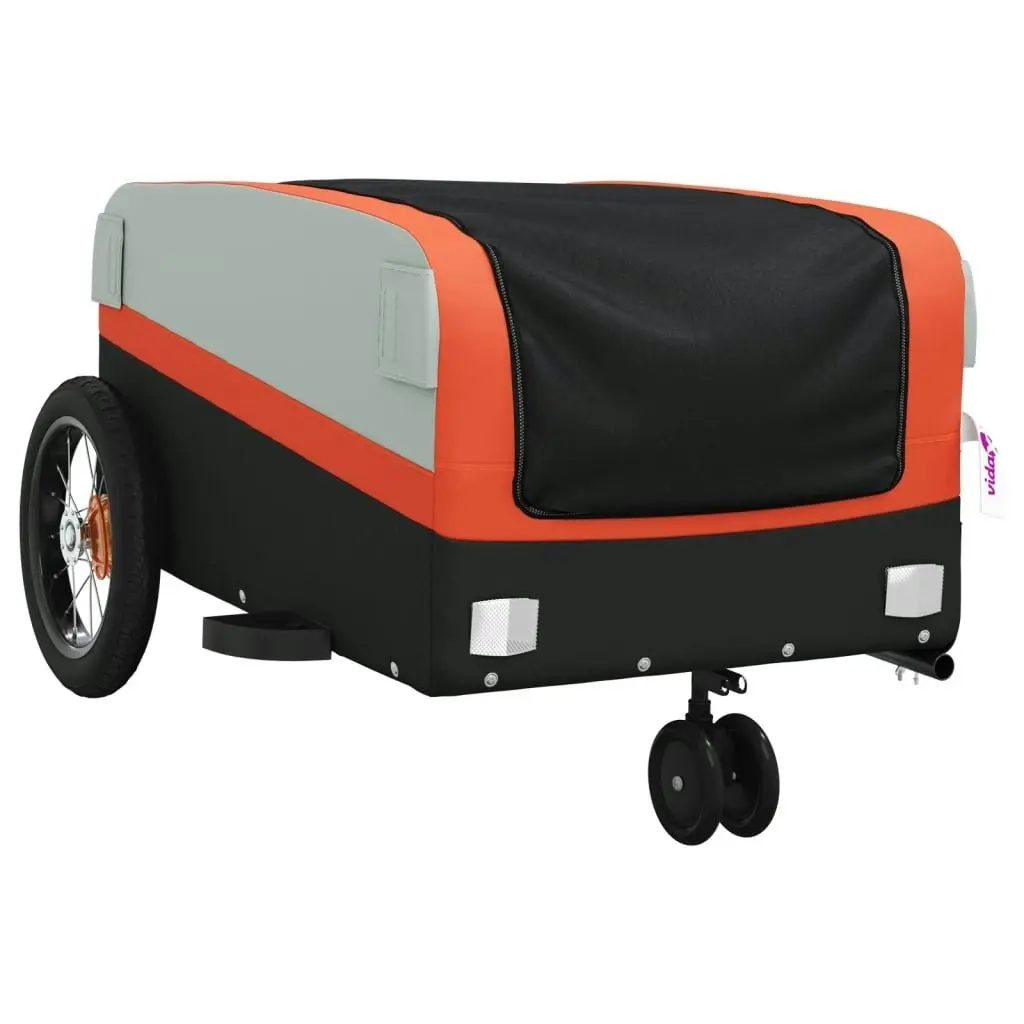 Bike Trailer Black and Orange 30 kg Iron 94054